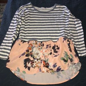 Anthropologie 2 tone Sweater-Blouse
